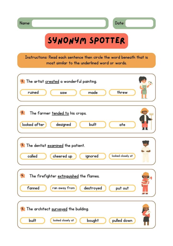Fun cartoon showing 'scaling up' synonyms like grow, expand, and boost for kids!