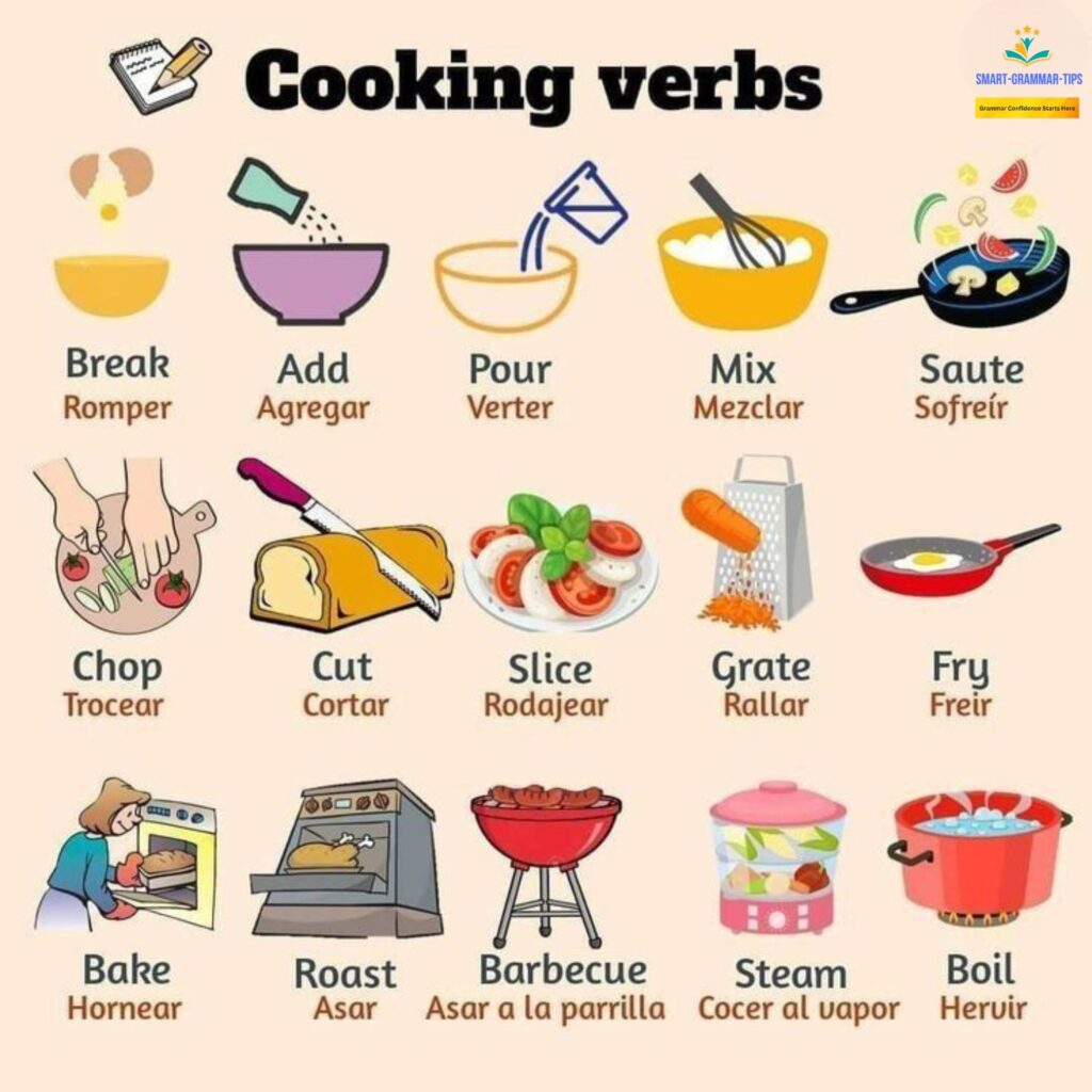 Want to sound like a pro in the kitchen? Learn these essential cooking verbs and impress everyone with your culinary vocabulary!